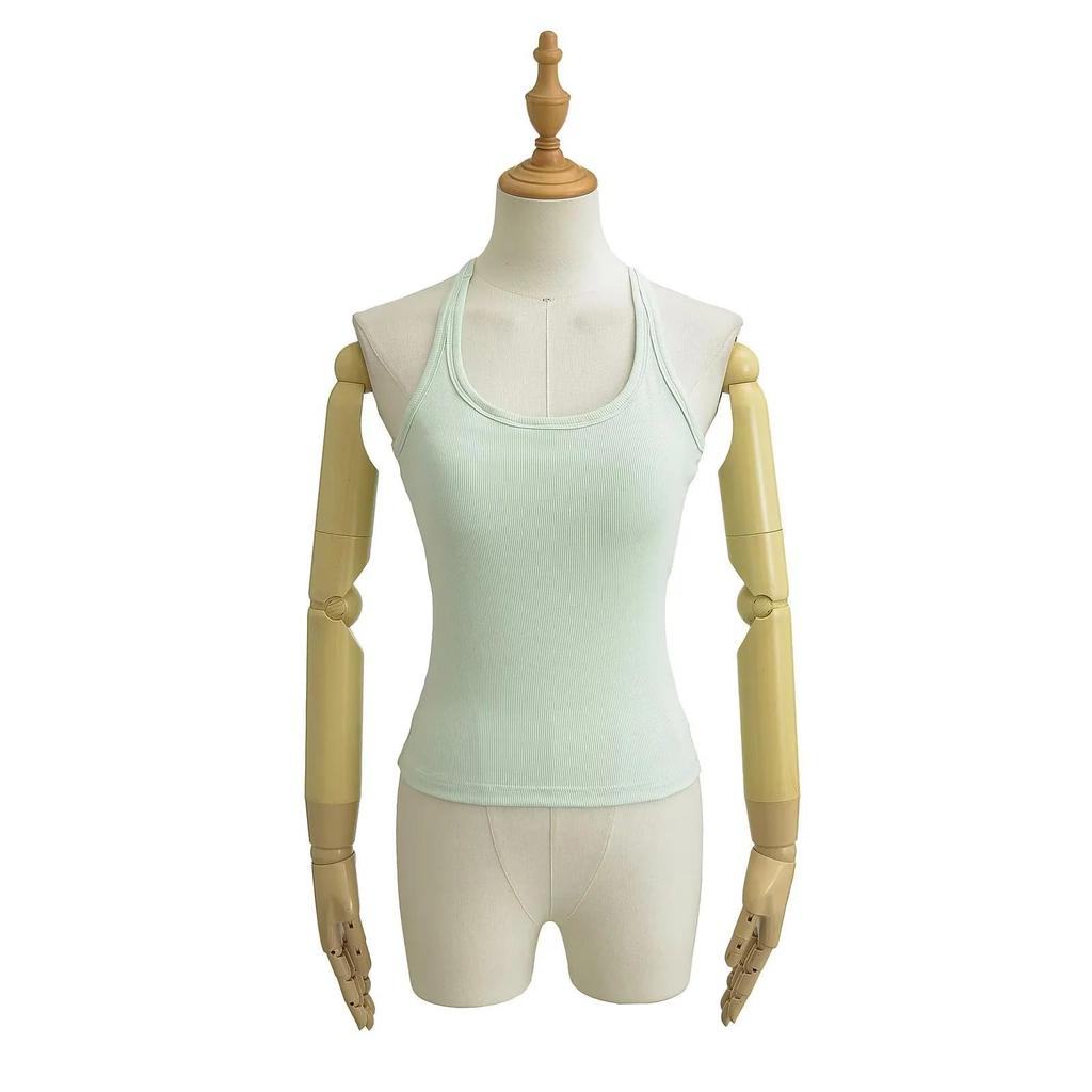 Women's Padded Racerback Tank Top: High Elasticity, Trendy, Perfect for Sports & Fitness.