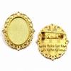 Premium Zinc Alloy Oval Base Brooch Charm - Inner 18x25mm
