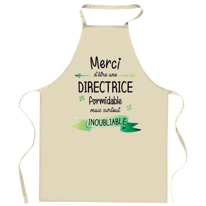 Tablier de cuisine - Directrice Merci Inoubliable Femme - Coton épais - Impression DTG France - Liens ajustables