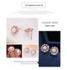 European & American Simple Style Women's Floral Earrings with White Pearl Studs