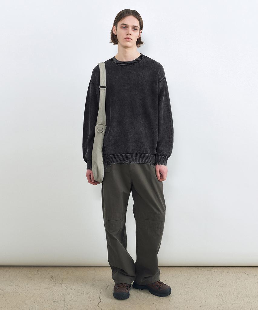 INSILENCE Stone Washed Pullover Washed Black