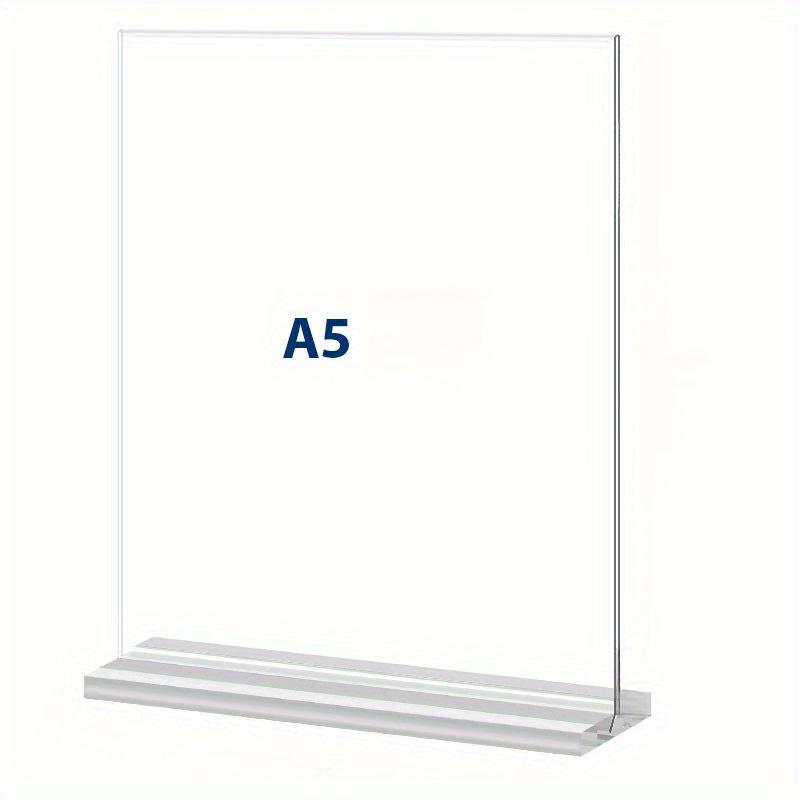 Acrylic Changeable Letter Board Sign Holder, Double-Sided T-Type,Transparent Menu Display Stand with V-Shaped Card Slot