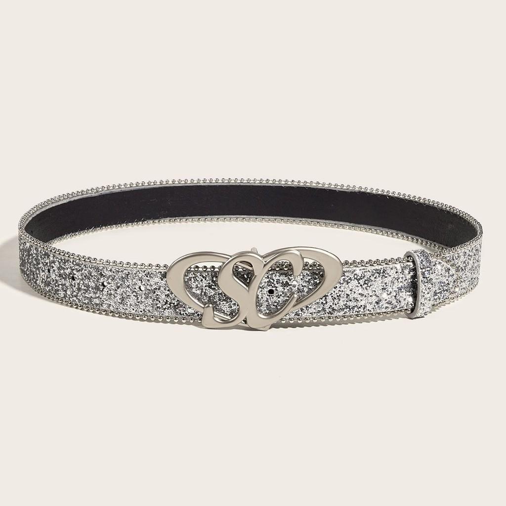 Fashionable Gold Glitter Belt Decorative Sequin Waistband Design