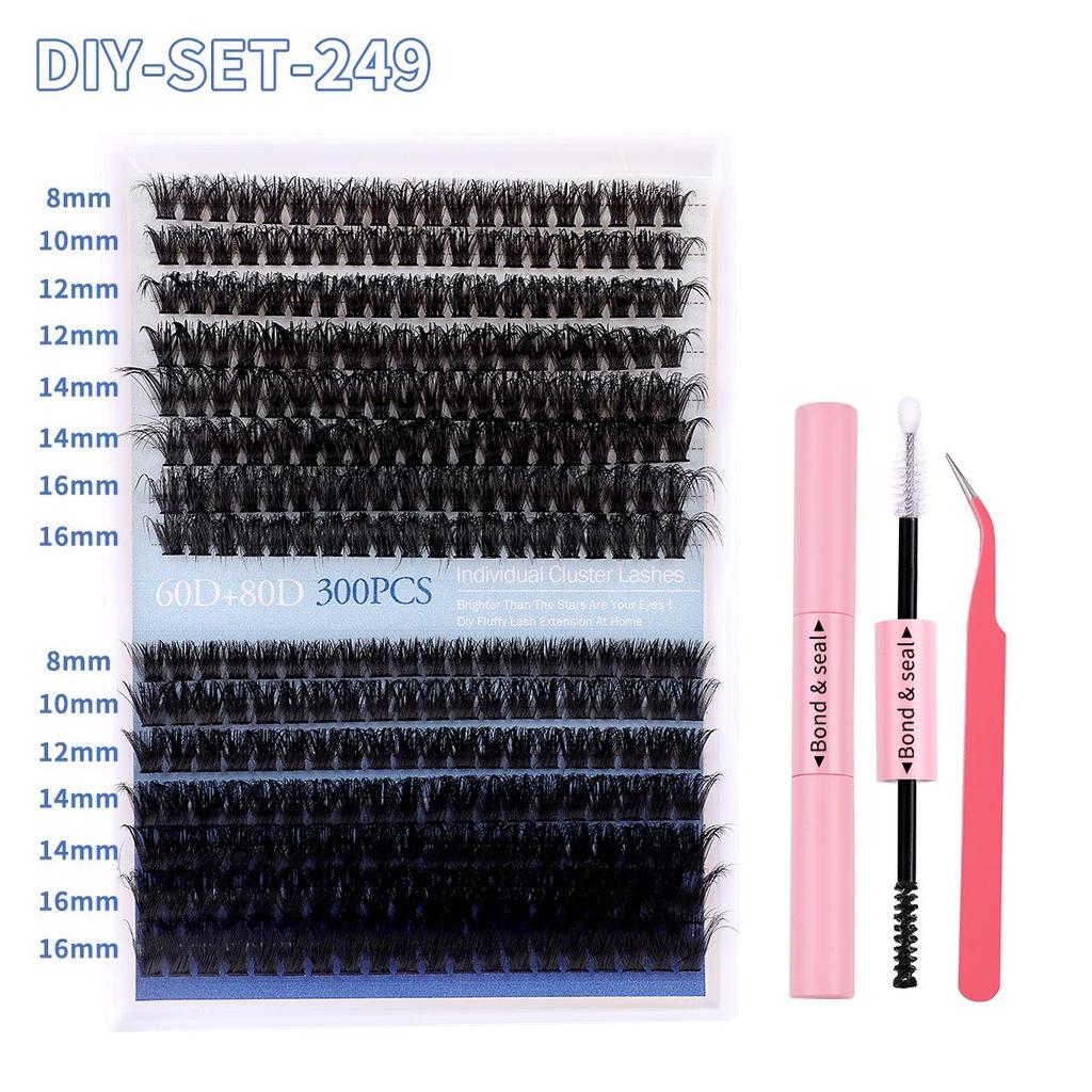 European & American Style Natural Fluffy False Eyelash Set, Single Cluster, Large Capacity Eyelash Extensions