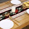Christmas Table Runner Festive Home Table Cover Tablecloth for 2024 New Year Holiday Dining Table Decor Table Runners