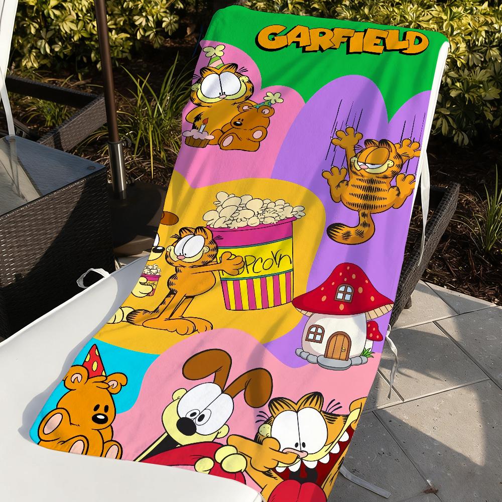 Funny Cute Cool Towel Soft Pool Gift For Travel Gym Shower Camping Quick Dry Sports G-Garfield-S Large Beach Towels