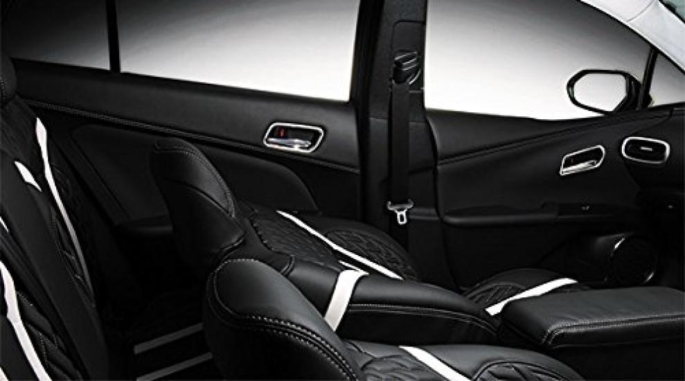 LANBO Door Leather Panel Prius 50 Series Black Leather Black Stitch Front Door Rear Car Accessories Car Parts Custom Luxury LDP-P50BK