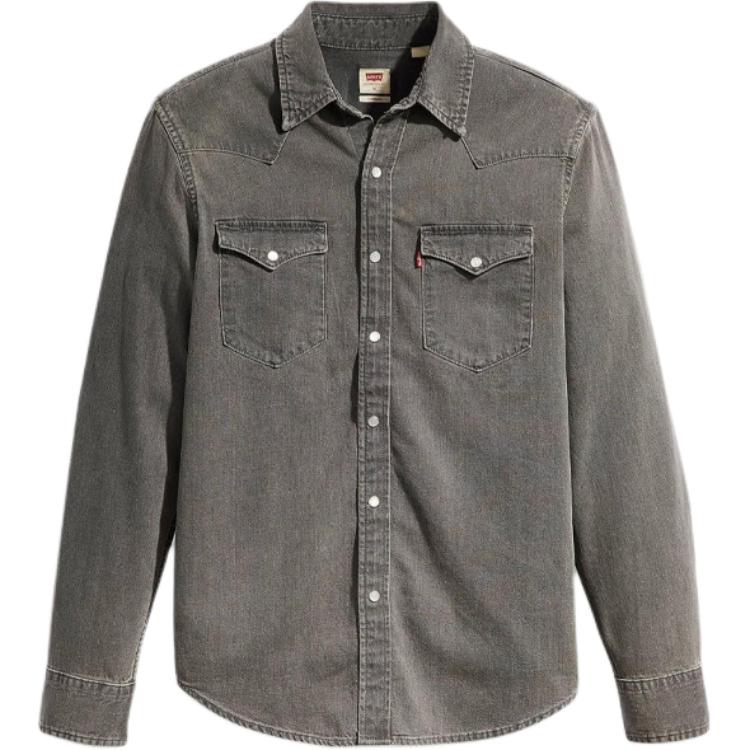 

Рубашка Levis однотонная с накладным карманом на пуговицах, с длинным рукавом, мужская 857450148 S