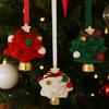 Rustic Felt Christmas Bell Pendant Creative Stars Xmas Tree Pendant Crisp Sound Mini Christmas Hanging Decorations for Xmas Tree