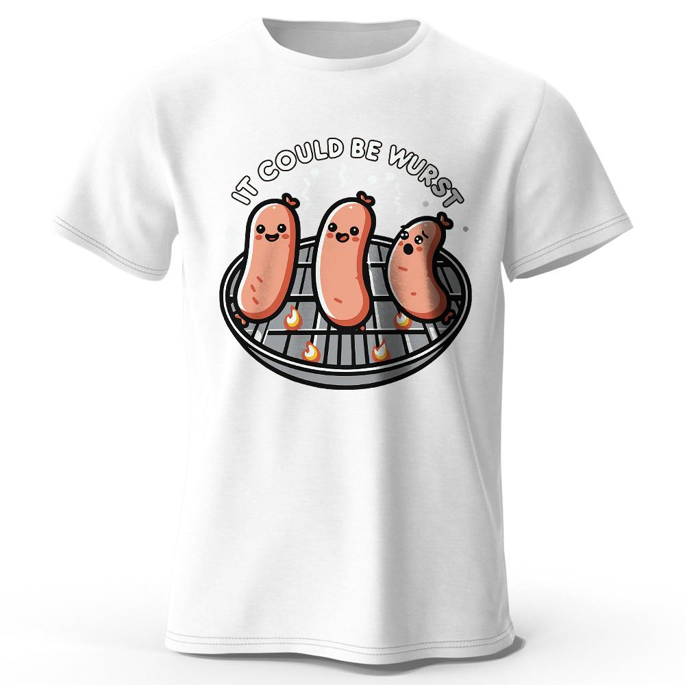 Unisexs It Wurst Printed TShirt 100 Cotton Oversized GerUnisex Pun Graphic Tees for Summer Tops Bratwurst Streetwear XL