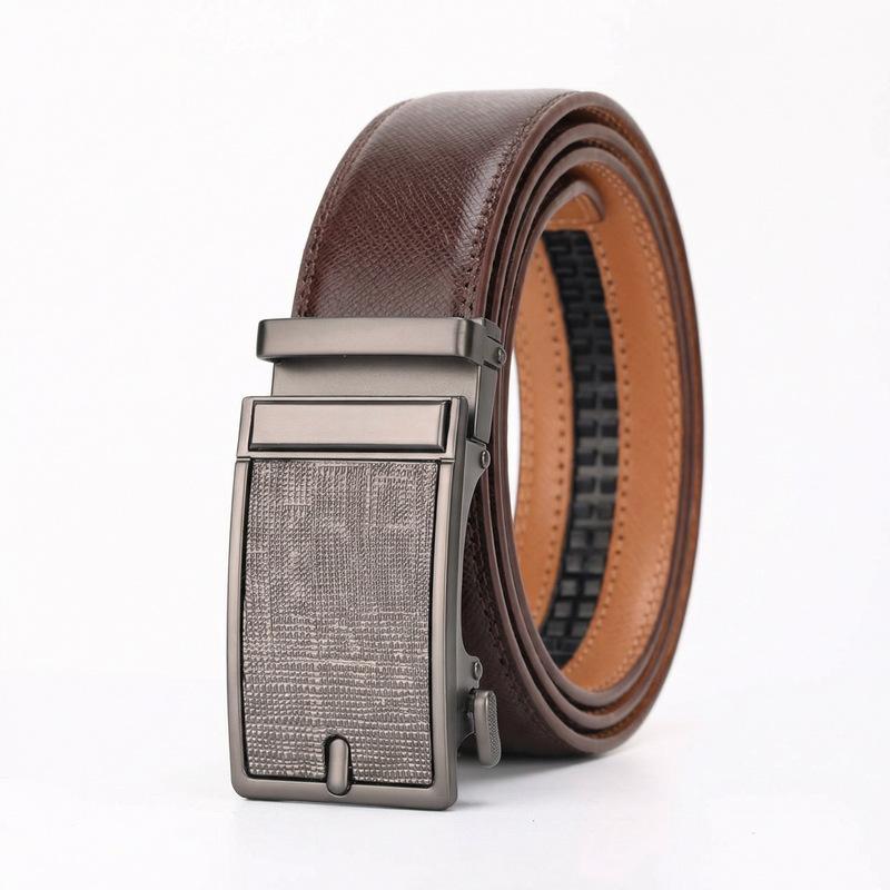 Men'S Automatic Buckle Cowhide Belt Men'S High-End High-End Versatile Belt Youth Belt