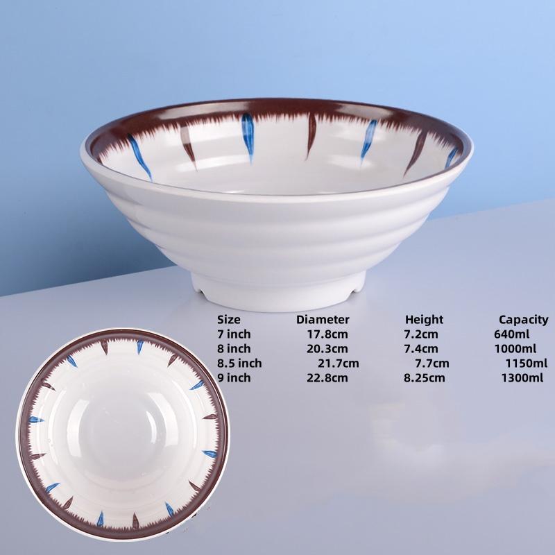 Melamine Noodle Bowl Household Plastic Tableware Restaurant big round Ramen Salad Bowl Thickened Not Easily Broken Soup Bowls