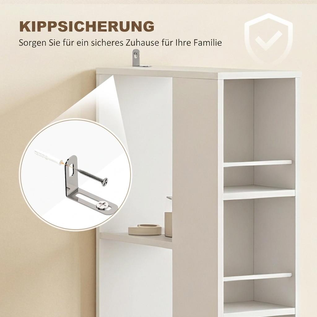 Narrow Tall Bathroom Cabinet 135 Cm Bathroom Cabinet With 2 Drawers White