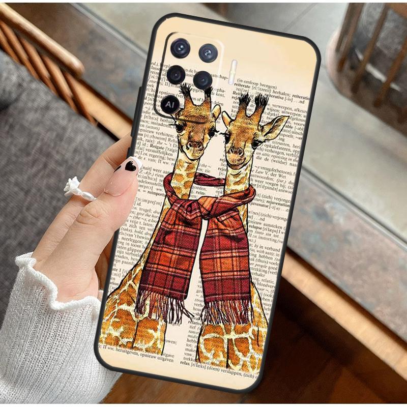 Giraffe Art Phone Case For Oppo A38 A58 A74 A15 A80 A60 A40 A94 A54 A98 A78 A18 A16 A76 A96 A17 A77 A57S