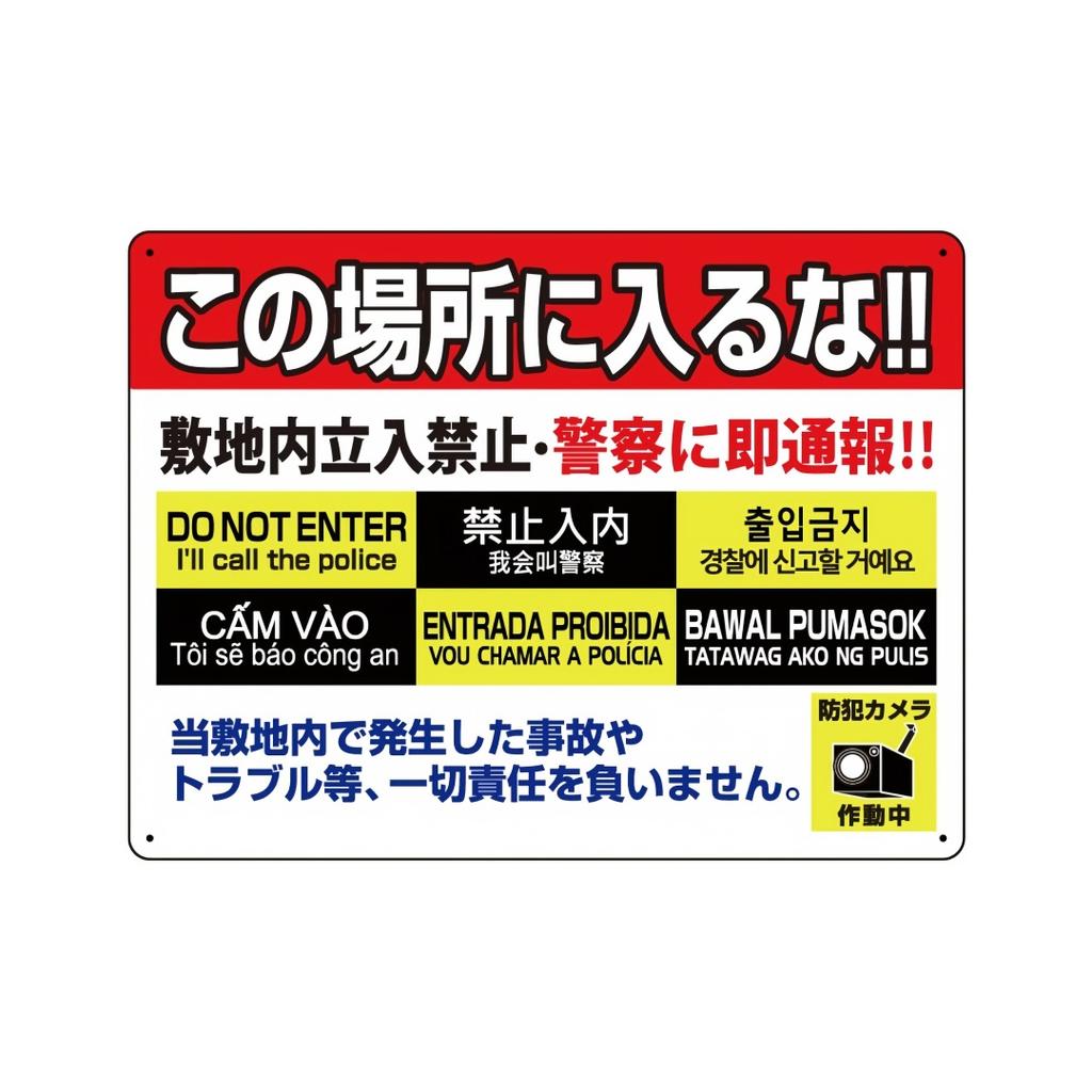 Japanese Metal Warning Signs, No Entry, No Smoking, No Littering Smoking Areas Walls Public Places Outdoor Workplace Decorat