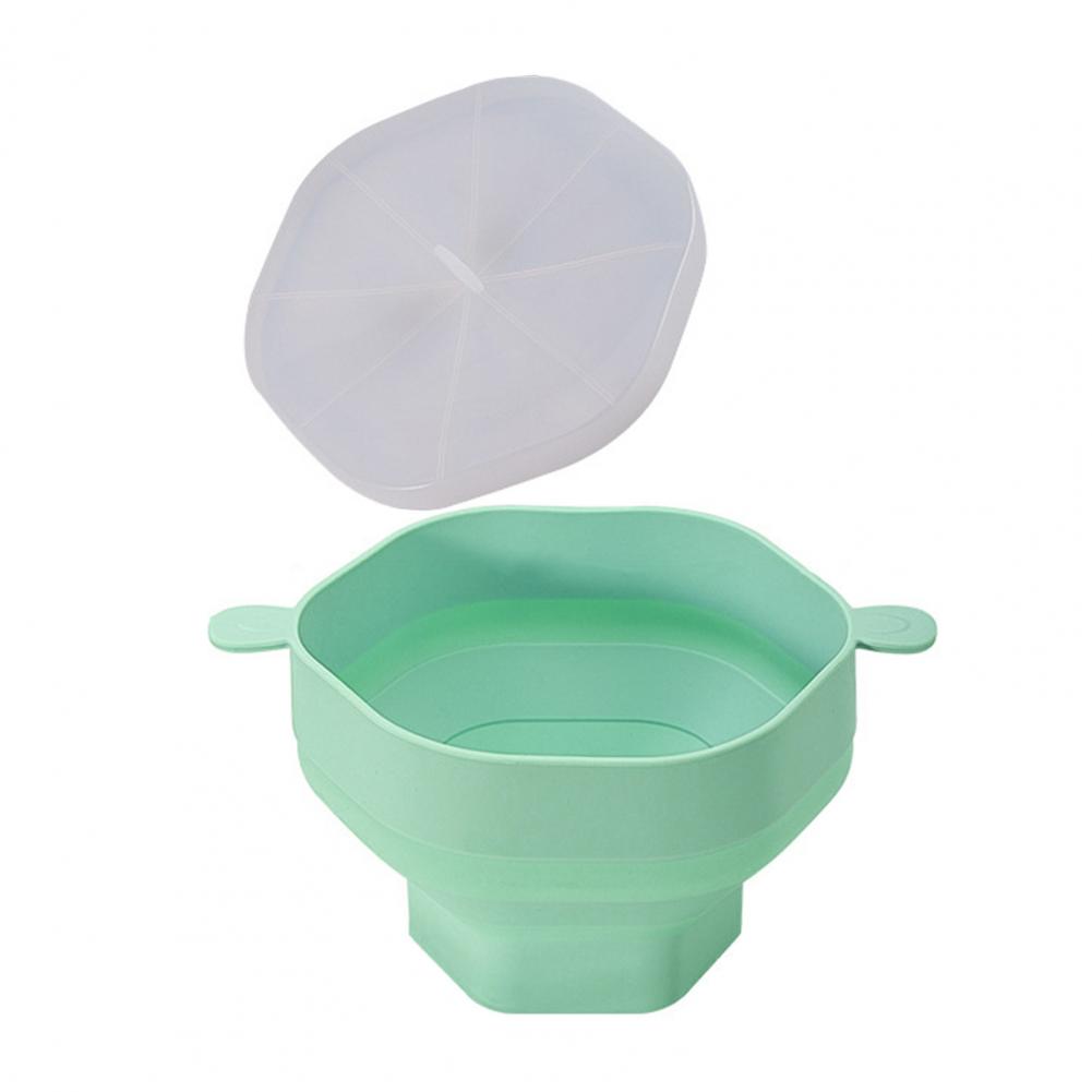 Silicone Microwave Popcorn Bowl with Lid Large Capacity Food Grade BPA Free Heat-Resistant Foldable Popcorn Maker Bucket Bowl