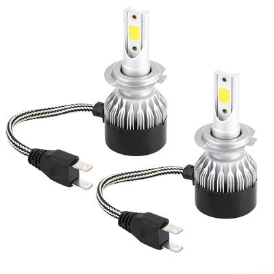 2pcs Super Bright Car Auto Mini LED Headlight Kit Headlamp Bulbs 55W 6000K for H7