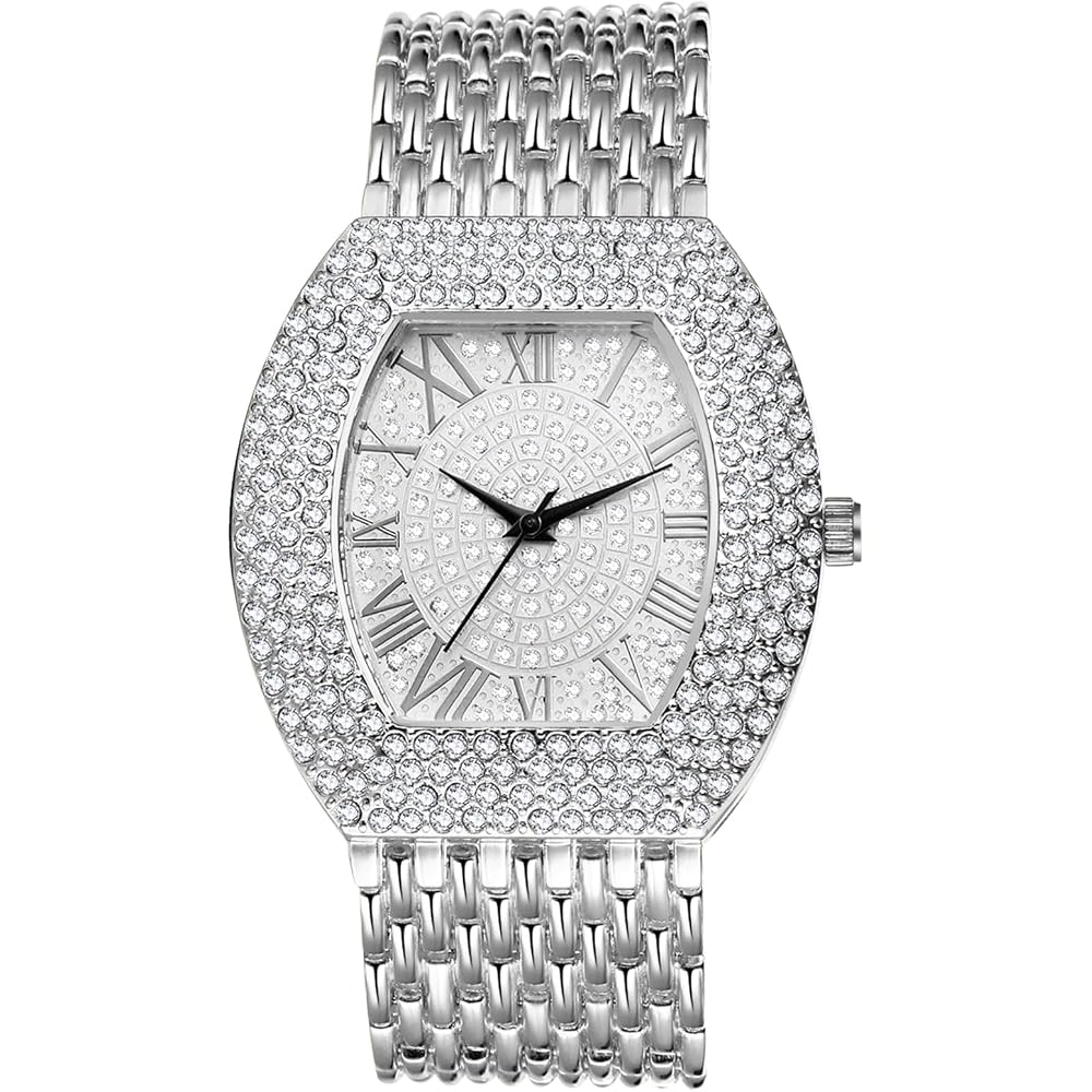Seiko Analog Quartz Watch: Men s Square Watch, Zirconia Diamond, Women s Watch, Stainless Steel, ...