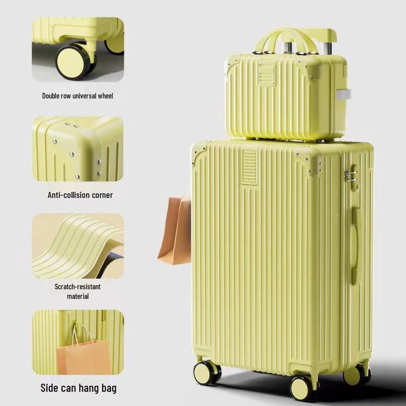 Women's Retro Large Capacity Trolley Case with Password Lock: Durable Travel Suitcase