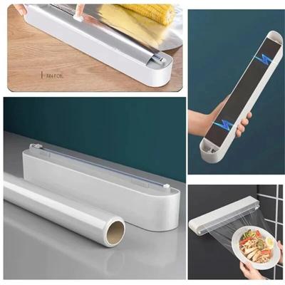 Plastic Cling Film Cutter Box Foil Food Wrap Dispenser With Slide Cutter Household Plastic Wrap Organizer Kitchen Accessaries