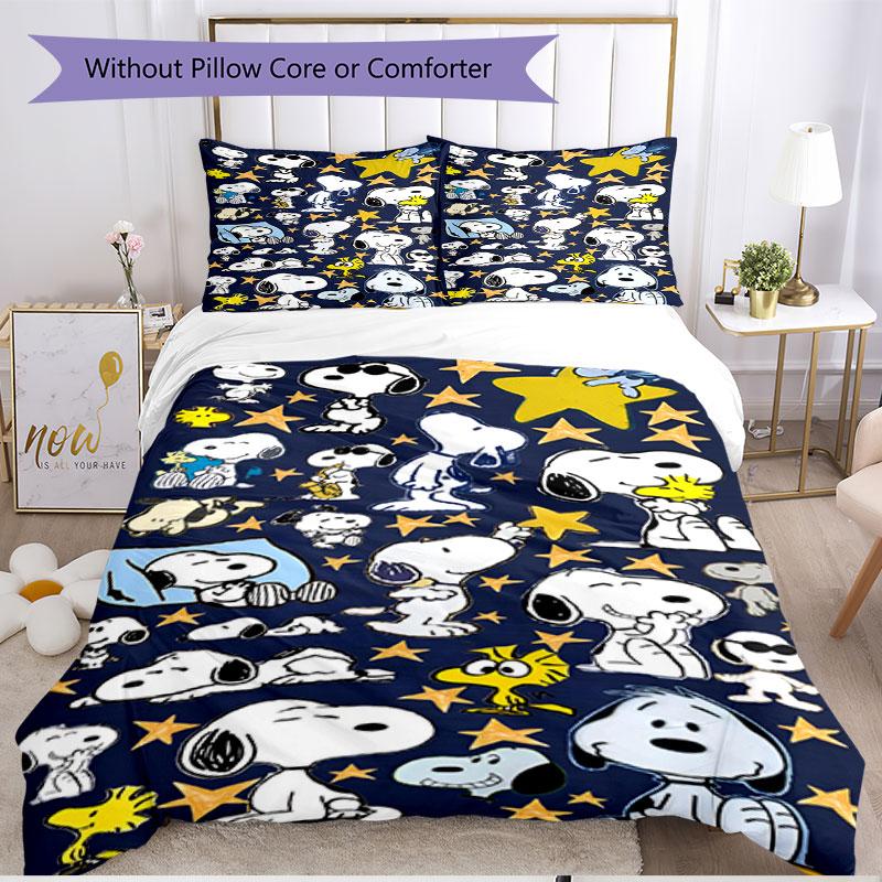 3pcs Duvet Cover Set (1*Duvet Cover + 2*Pillowcase, Without Core), Snoopy Print Soft All‑Season Bedding Set, Home Bedroom Decor Gift