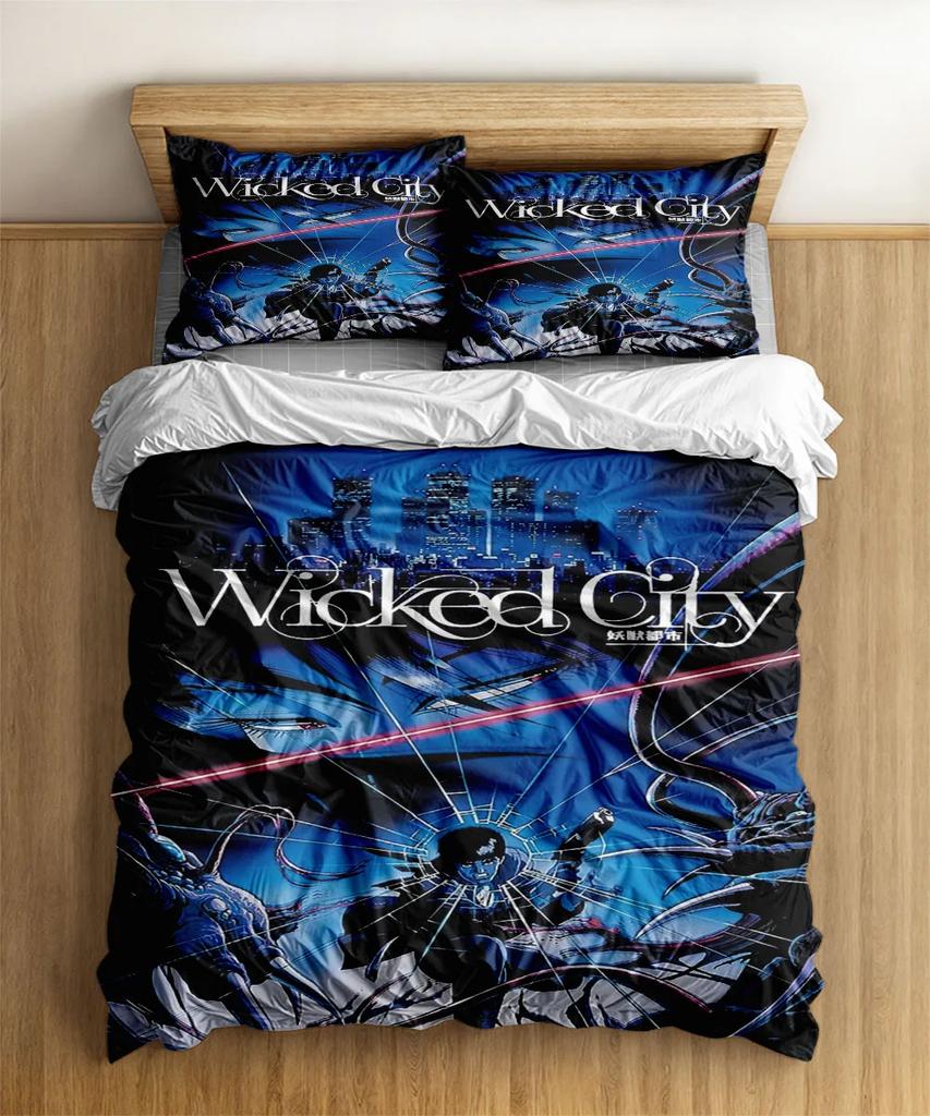 1980S Wicked City Duvet Cover Set Without Sheet King Queen Double Full Twin Single Size Bed Linen Set