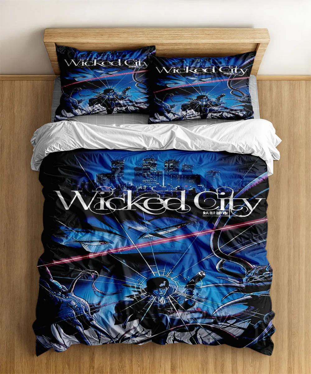 

1980S Wicked City Duvet Cover Set without sheet King Queen Double Full Twin Single Size Bed Linen Set 135x200cm