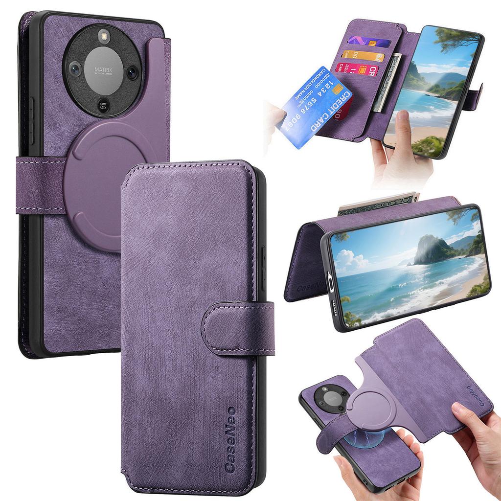 CASENEO MW-03 Detachable Wallet Case For Honor Magic8 Lite 5G / X9d 5G / X70 5G Leather + TPU Phone Cover