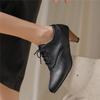 Fashion 2025 Spring Autumn Women Oxford Lace Up Shoes Vintage Round Toe Women Ankle Boots England Style high heels Ladies Chaussure femm
