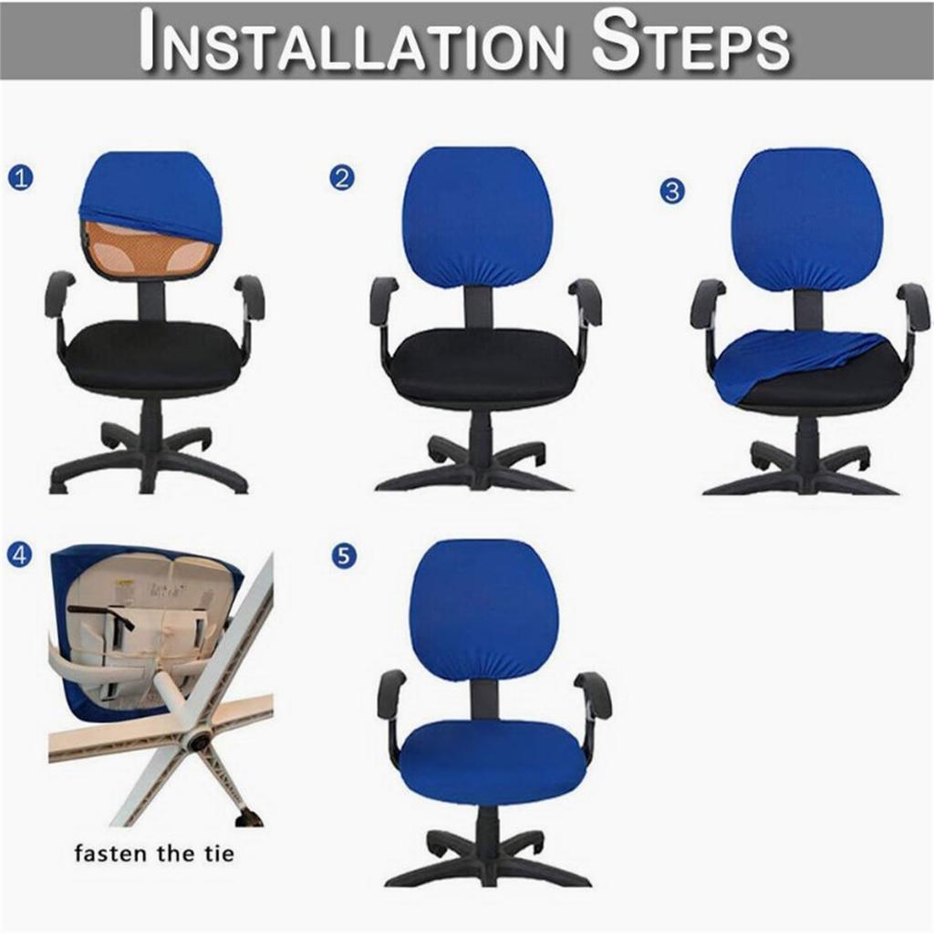 Office Chair Cover Stretchable Elastic Covers Backrest Coverings Cushion Protectors Desk Computer Chair Slipcover