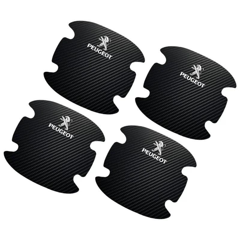 Autoaufkleber 4 Stück Auto Türgriff Schutzaufkleber Emblem Auto Styling Für Peugeot 206 308 307 208 207 3008 2008 508 407 301 406