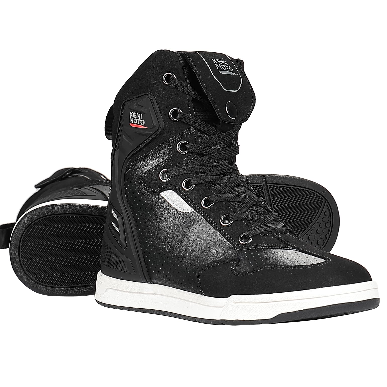 KEMIMOTO Мотоциклетные Ботинки Мужские, Толстые, Размер 26.5см, Подошва, Противоскользящая, Анти-Усталостная, Защитная, Черный, KM1125-03