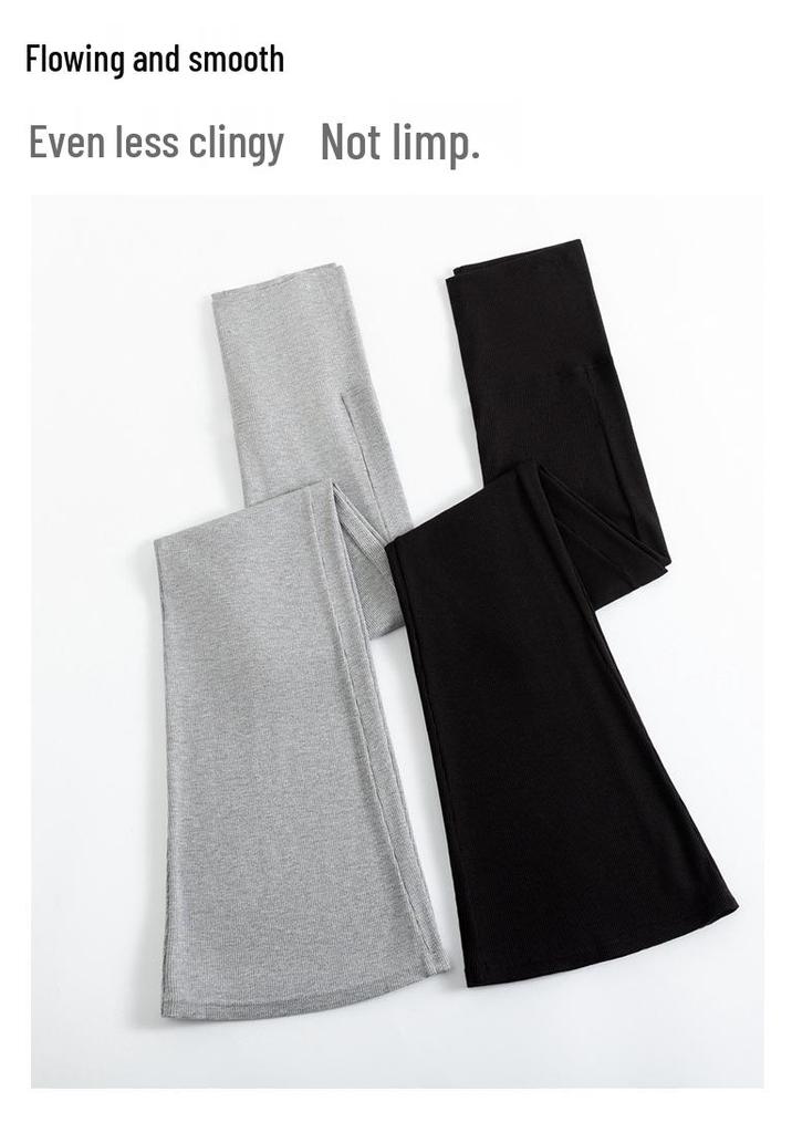 2025 Maternity Wide-Leg Knit Pants: Pre- and Postnatal Spring/Autumn Drape Style with Belly Support