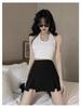 2024 Women's High-Waist Slim A-Line White Skirt - Hip-Wrapped with Slit for Spring/Summer