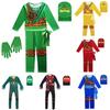 Ninjago Kids Kai Jay Cosplay Glove Hat Jumpsuit Set Halloween Clothes Party