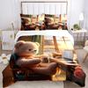 3-teiliges Anime-Teddybär-Bettwäscheset - Enthält einen Bettbezug und zwei Kissenbezüge (Kein Kern) - Perfekt für Schlafzimmer- und Gästezimmerdekoration,