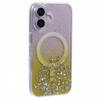 For iPhone 16 Plus Case Compatible with MagSafe Sparkle Epoxy TPU+Acrylic Phone Cover