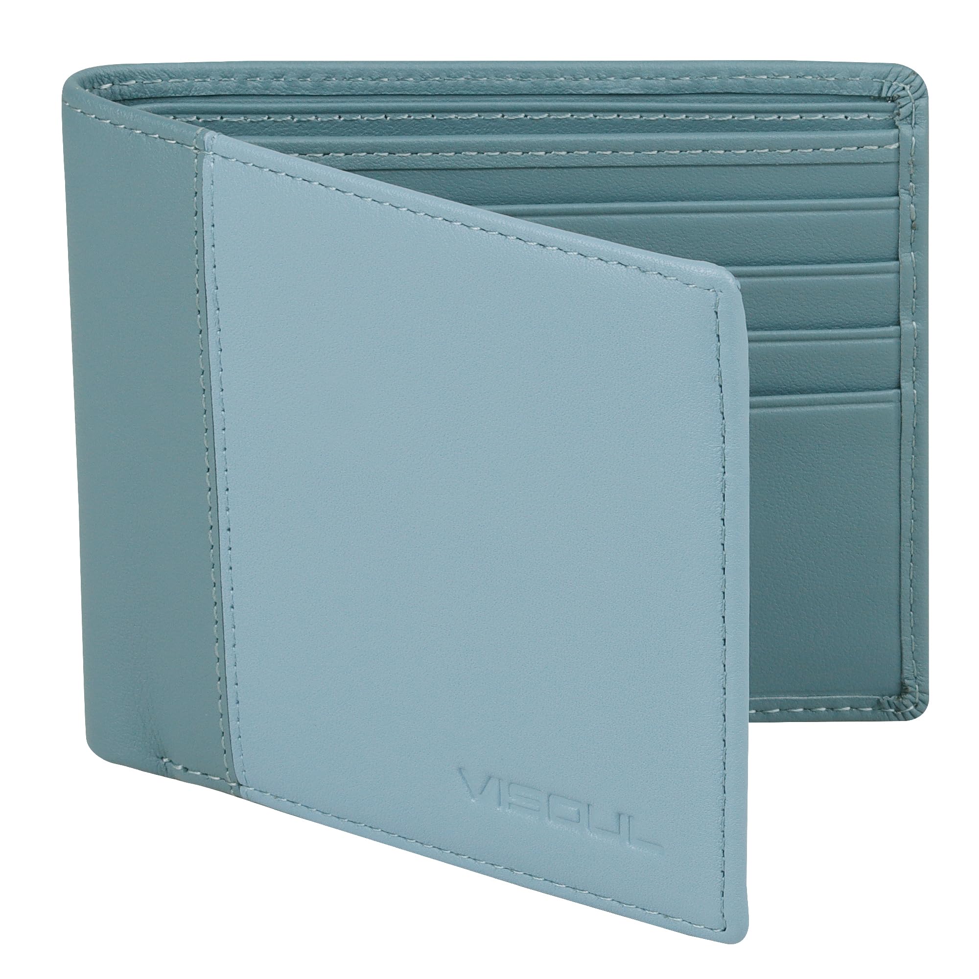 

Genuine Holds 9 Photo No Coin License Ultra Large No Coin Bifold Made by Top Leather Blue Verdigris [VISOUL] Wallet, Men s Leather, Billfold, Bifold,