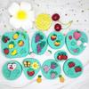 Mini Fruit Vegetable Fondant Silicone Mold Grape Radish Mushroom Pumpkin Chocolate Mould Cake Decorating Tool Polymer Clay Mold