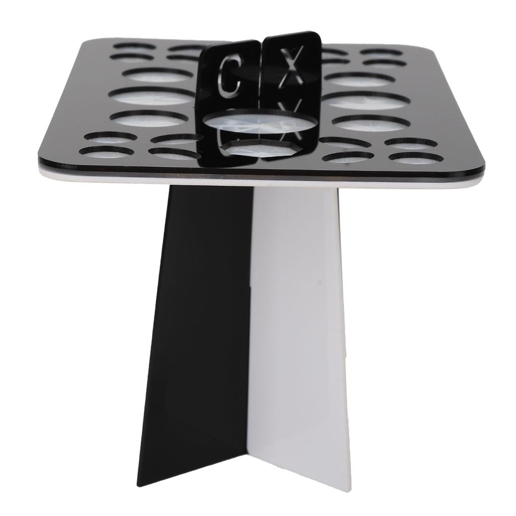 Nail Art Brush Holder Stand Acrylic 26 Holes Nail Art Brush Rack for School Office Home Store Black White