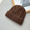 Korea autumn and winter simple coarse needle twisted warm knitted hat women's versatile ear protection wool hat