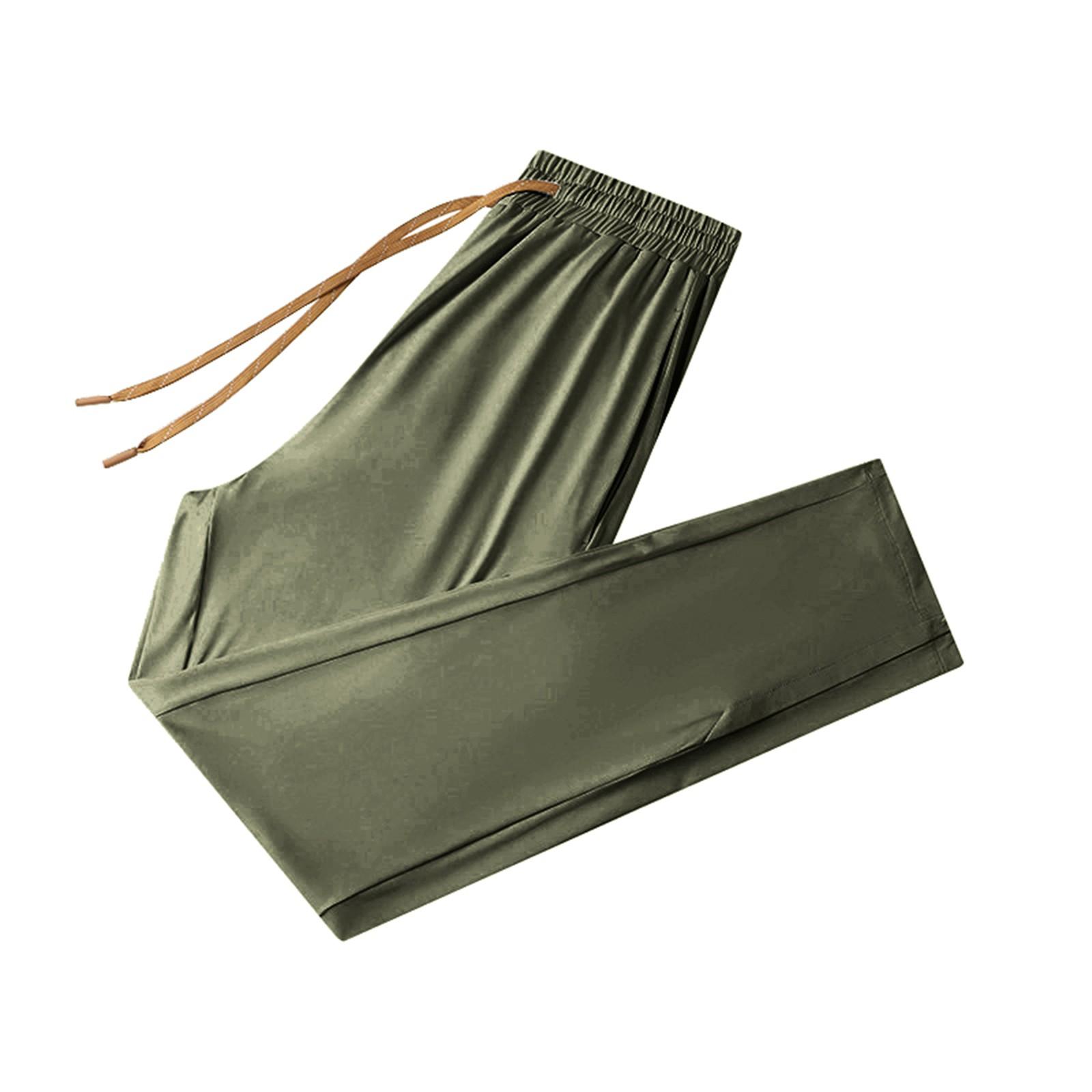 

Женские повседневные однотонные прямые повседневные брюки с эластичной резинкой на талии и карманами M