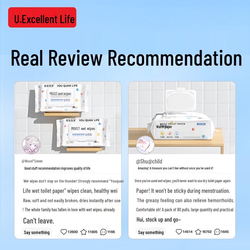 Youquan Life Flushable Wet Wipes