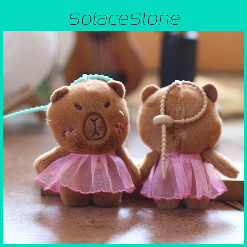 Cartoon Cute Capybara Animal Plush Keychain Soft Pp Cotton Filling Bags Keys