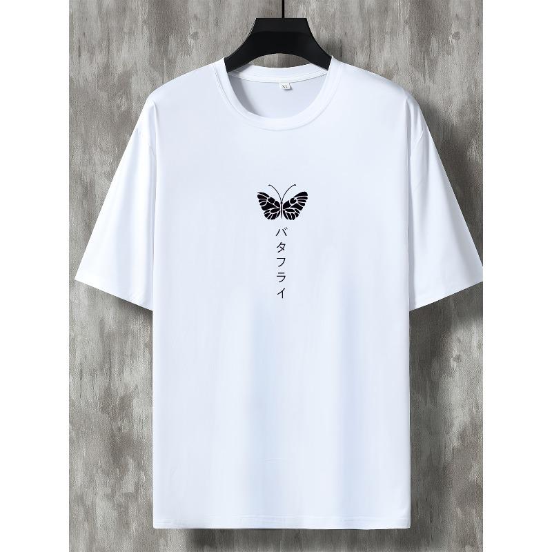 

European sizes Spring/Summer Short-Sleeve T-Shirt American Fashion Trendy Brand Print Men S Teenager Round Neck Plus Size 4XL білий