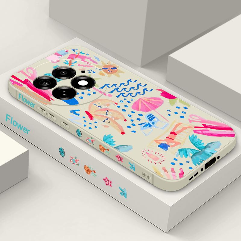 Case For OnePlus 15 13 13T 12 Cartoon Vacation Painting Shockproof Bumper Soft Silicone Cover For Oneplus Nord 5 13R 12R 11R 5G