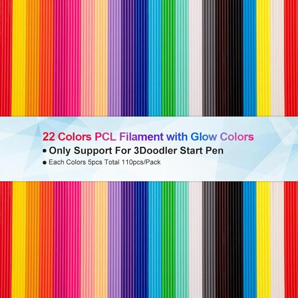 2.5mm 3D Pen Filament Refills PCL 22/32 Colors 3D Printing Pen Filament Materials for Kids