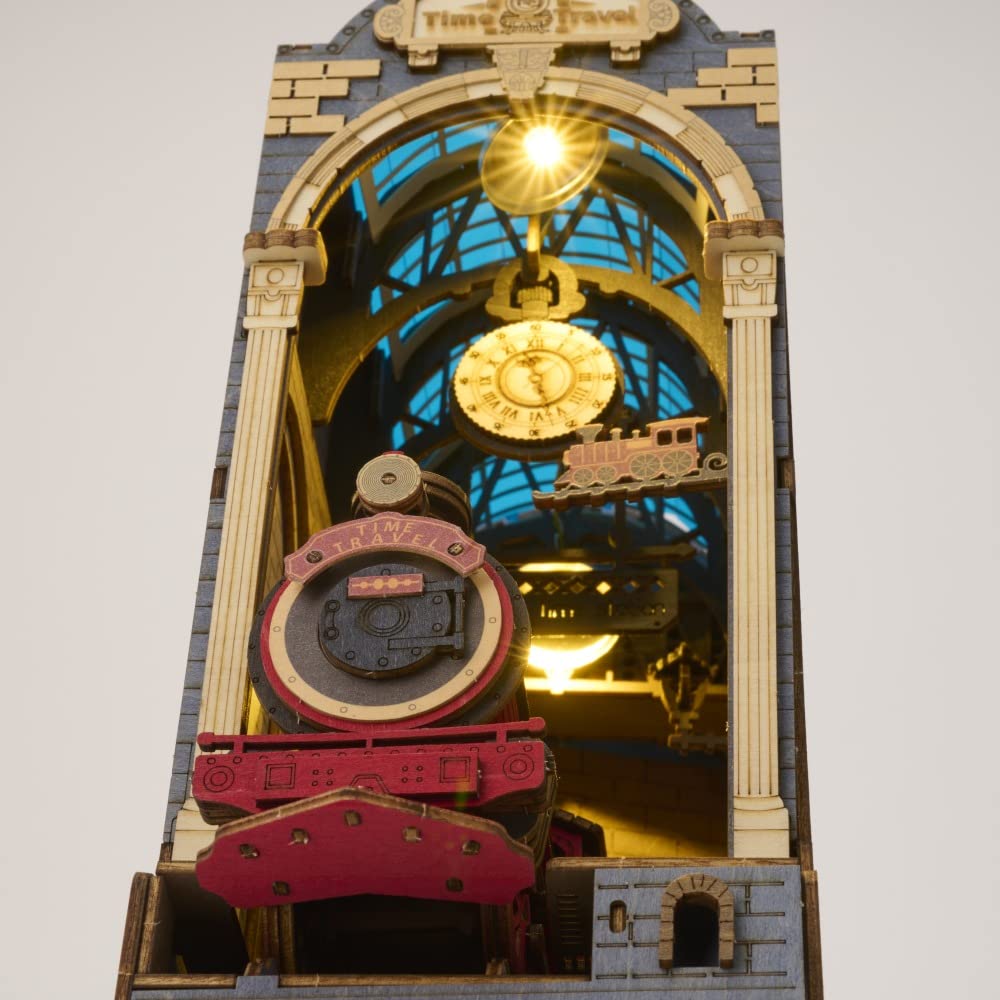 3D Dřevěné puzzle série Book Nook (Cestování v čase) s japonským návodem k použití