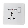 13A Wall Socket 2 USB Power Adapter Port Outlet Panel Electrical Socket Home Fittings Charger Anti Impact Easy Install