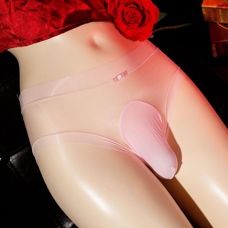 Piaofei Shiny Silky Men's Stockings Panties Sexy Transparent Fully Revealed Ultra-thin and Traceless Summer JJ Set Sex Panties